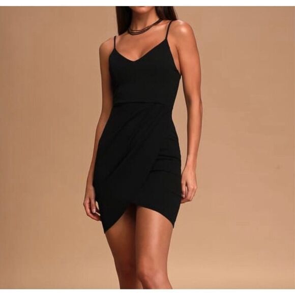 Lulus 🌻 Forever Your Girl Black Bodycon Dress Medium - Picture 2 of 7